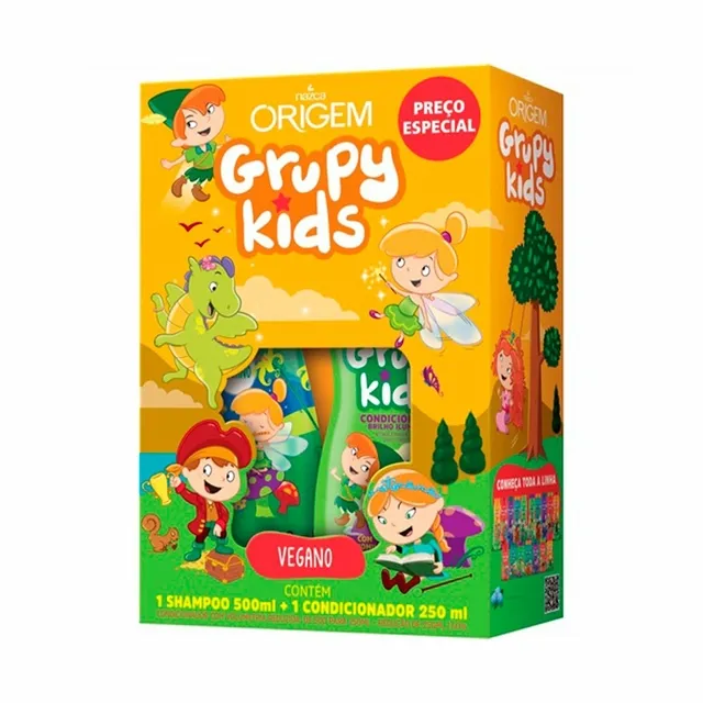 Kit Shampoo Condicionador Origem Grupy Kids 500ml Mais 250ml