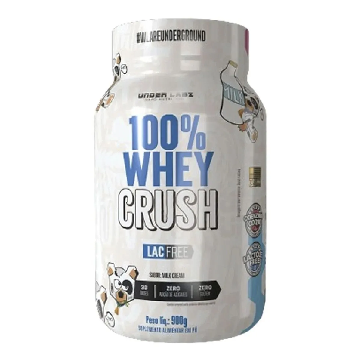 100% Whey Crush Sabor Milk Cream Com 900G Under Labz