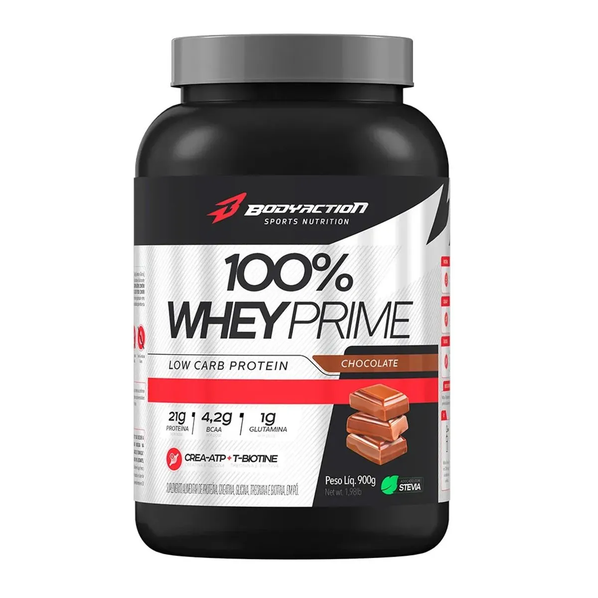 100% Whey Prime Sabor Chocolate Com 900g Body Action
