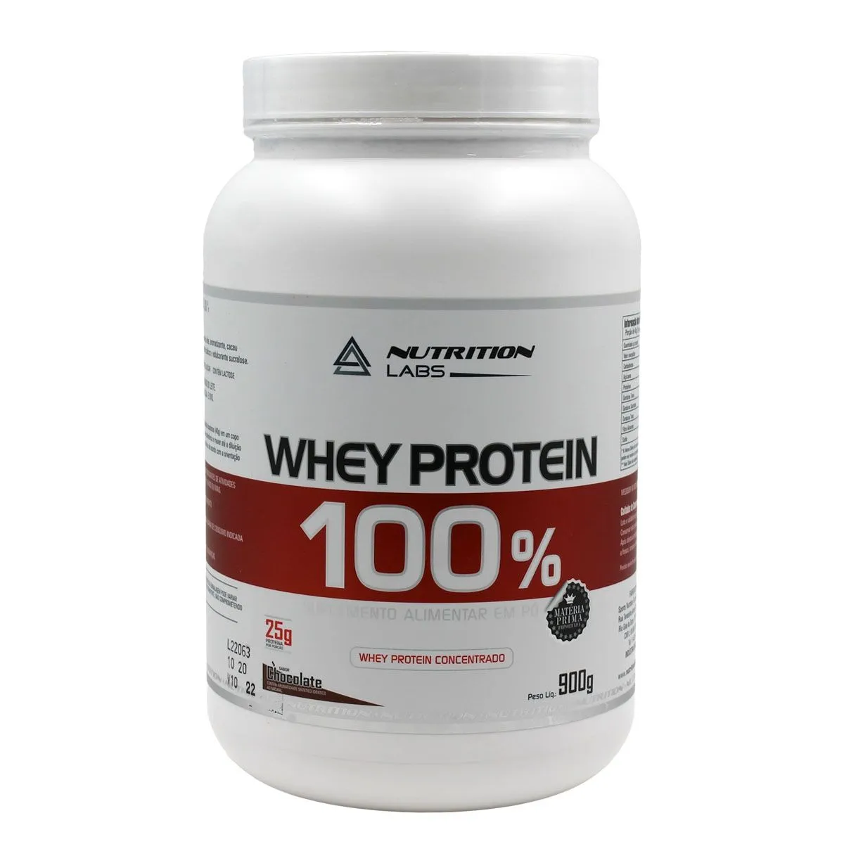 100% Whey Protein Sabor Chocolate 900g Nutrition Labs