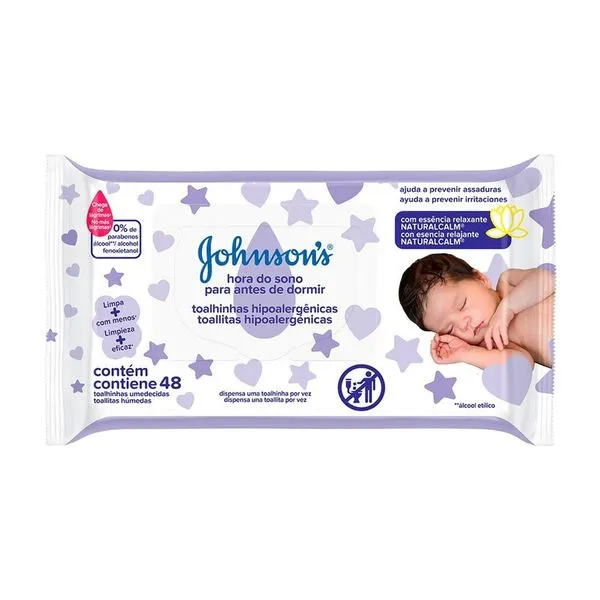 Toalhas Umedecidas Johnson & Johnson Baby Hora do Sono 48 Unidades