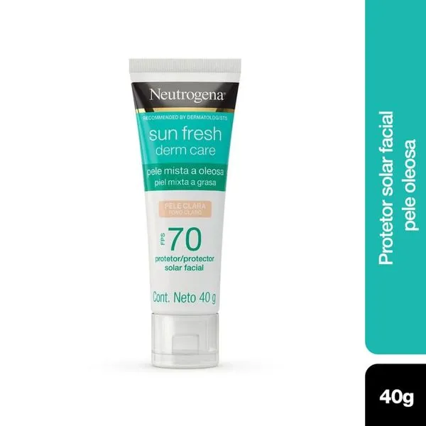 Protetor Solar Neutrogena Sun Fresh Derm Care Pele Clara FPS 70 40g
