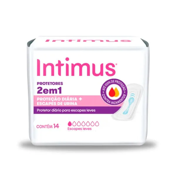Protetor Diário 2 em 1 Intimus 14 Unidades