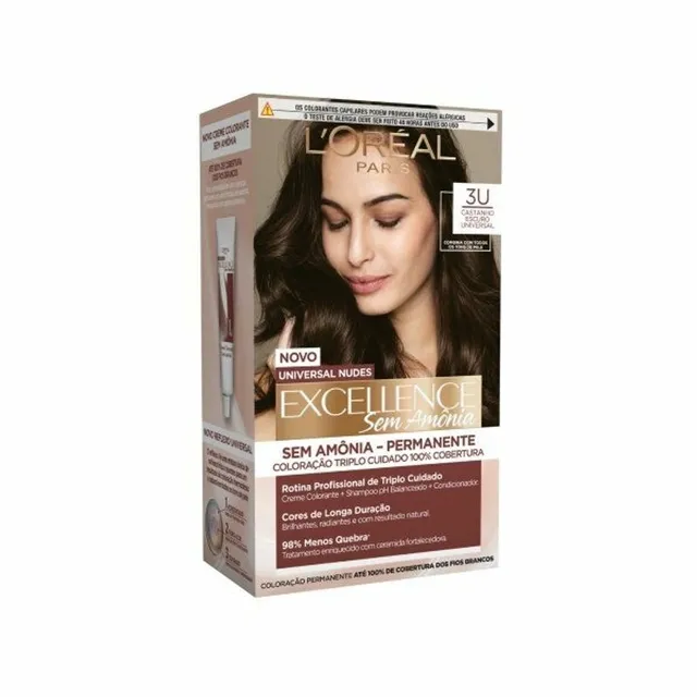 Tintura Imédia Excellence L'oreal Paris Sem Amônia 3U Castanho Escuro