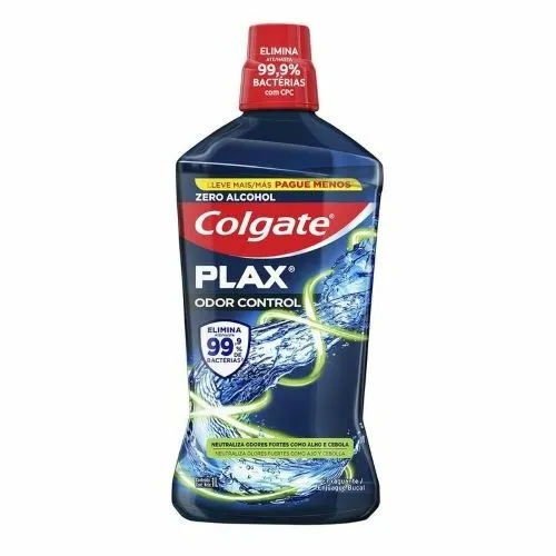 Enxaguante Bucal Colgate Plax Odor Control Zero Alcool 1000ml