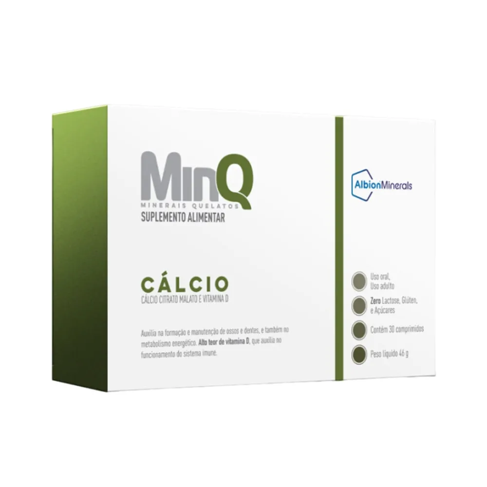 MinQ Calcio + Vitamina D com 30 Comprimidos Revestidos