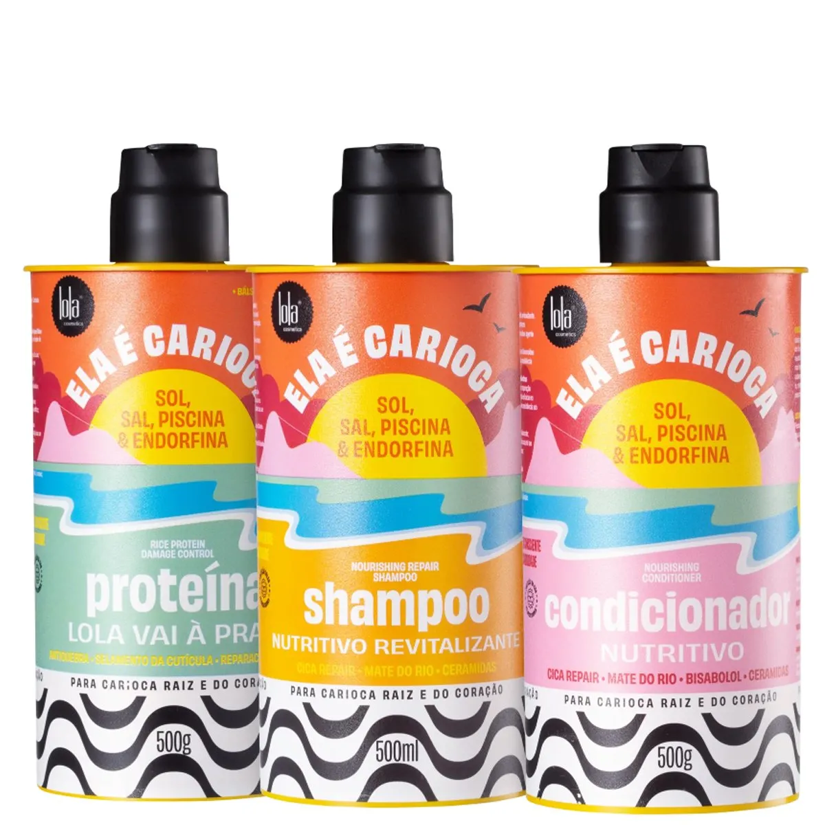 Kit Lola Ela é Carioca Sol, Sal, Piscina & Endorfina Trio Super 3 Itens