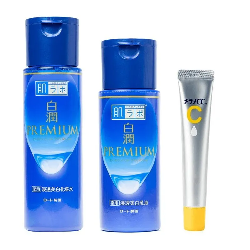 Kit Clareador - Melano CC Essence + Hada Labo Shirojyun Premium Lotion + Shirojyun Premium Milk