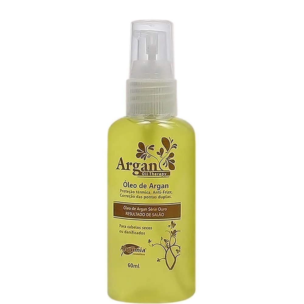 Alquimia - Óleo de Argan Série Ouro Brilho e Proteção Térmica 60ml