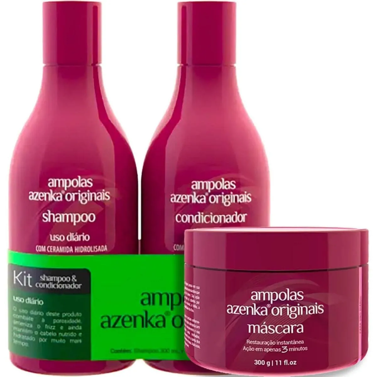 Azenka Chantilly - Kit Antiporosidade Antifrizz Trio (3 Produtos)