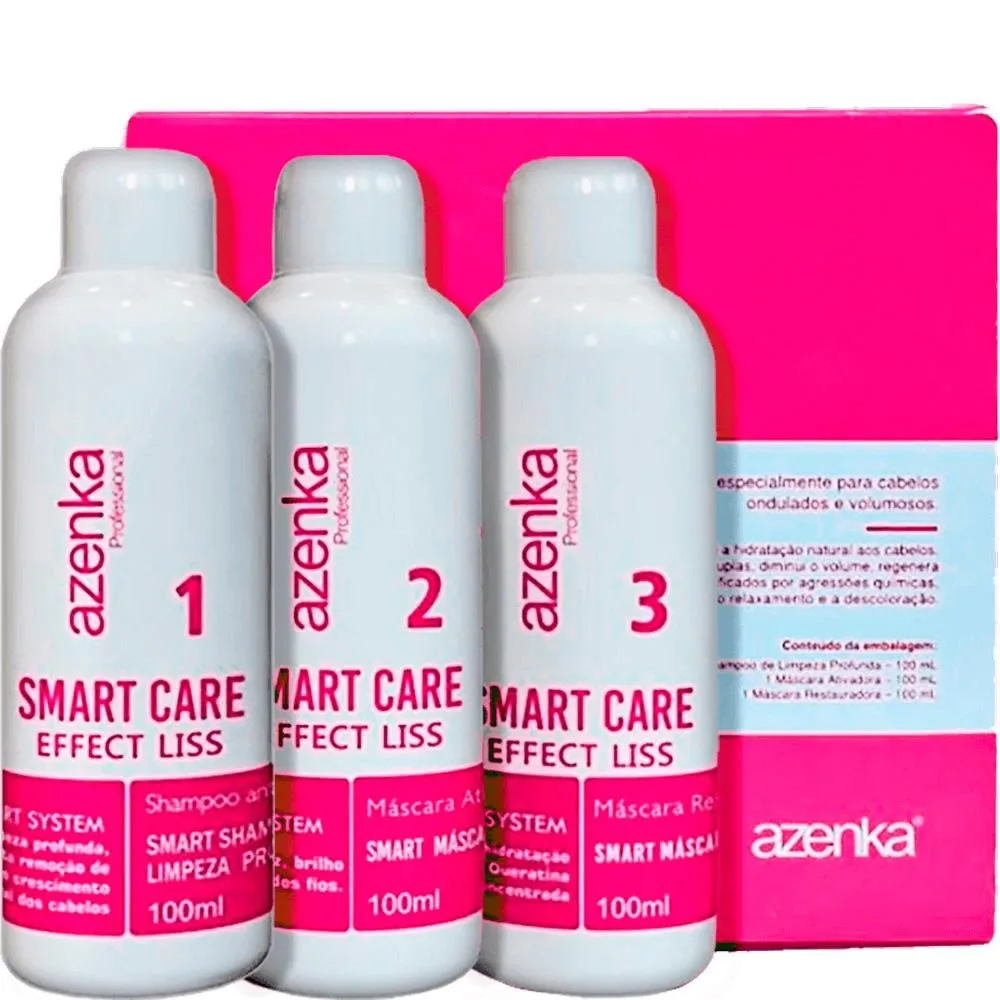 Azenka Smart Care Effect Liss - Escova Redutora Sem Formol 3x 100ml