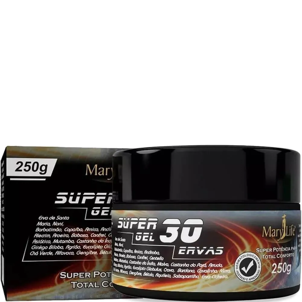 Mary Life - Gel Desodorante Massageador Super 30 Ervas Efeito Gelo Quente 250g