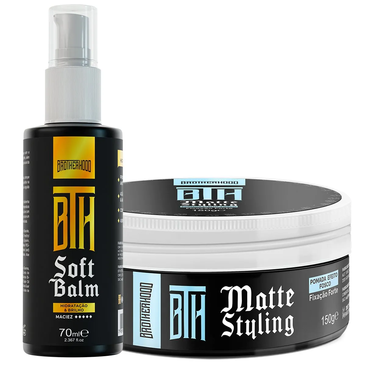 Kit 01 Balm Soft Balm Barba + 01 Pomada Matte Styling BTH 150g