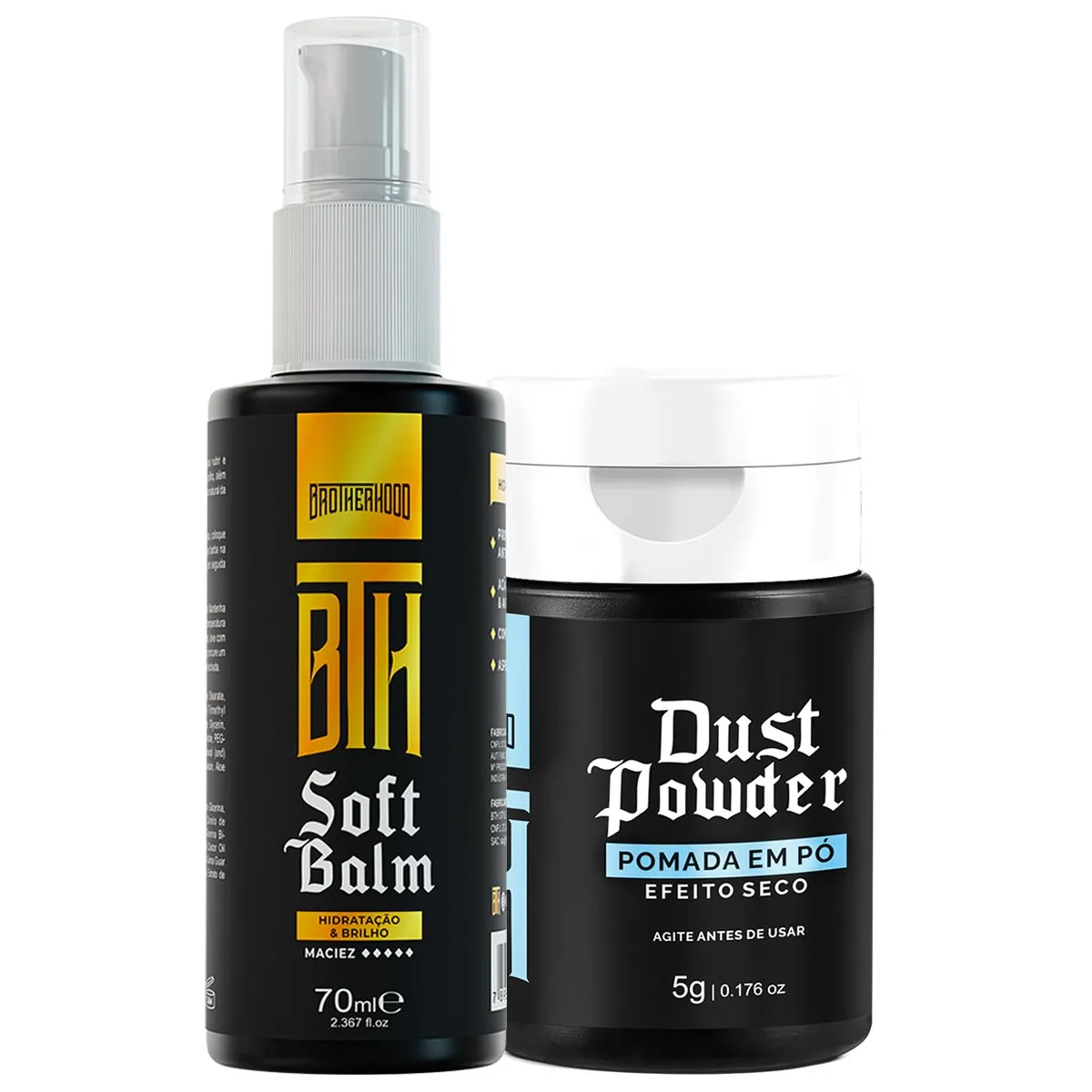 Kit 01 Balm Sof Balm Barba + 01 Pomada em Pó Dust Powder BTH 30ml