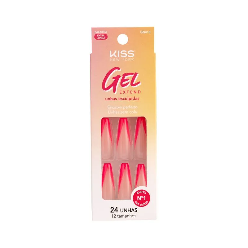 Unhas Gel Extend Nails Fabulous REF. GN01B Kiss New York