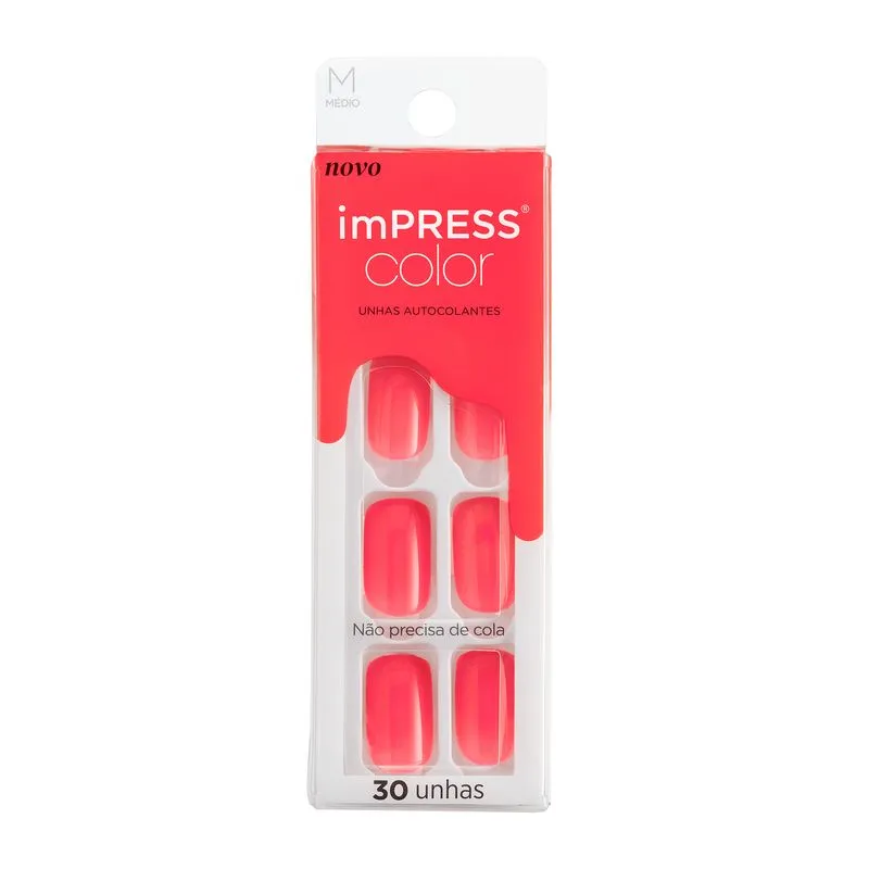 Unhas Impress Autocolante Color She's Right 30UN. REF.IMC10Y9B Kiss New York