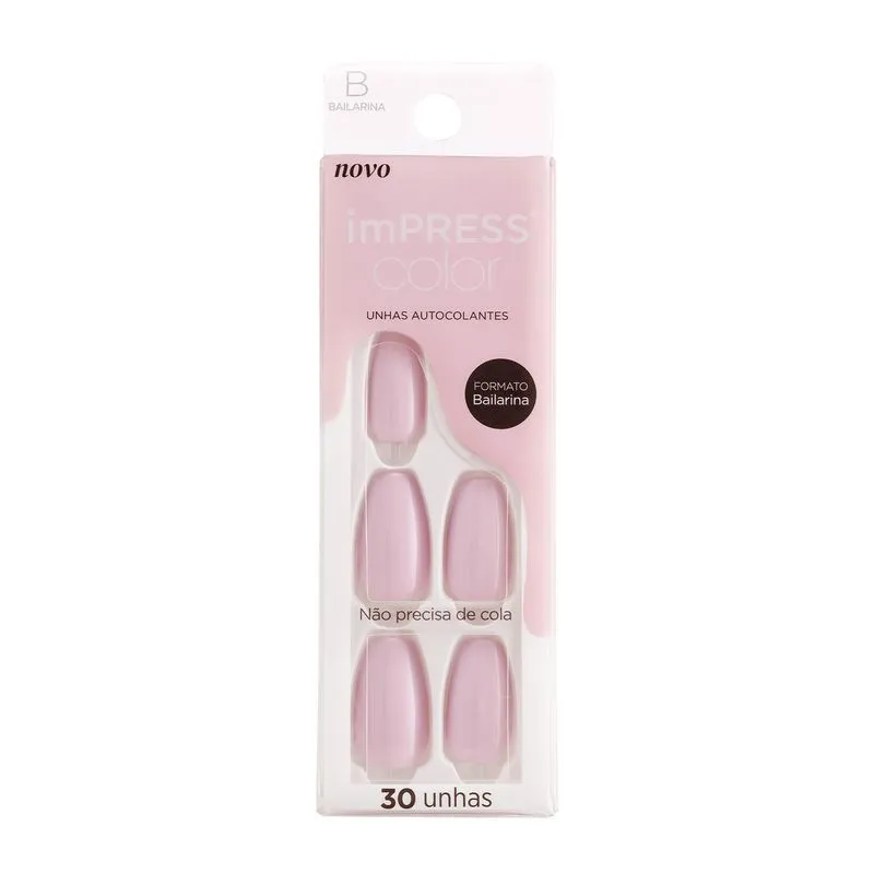 Unhas Impress Autocolante Color Lavender 30UN. REF.IMC16Y9B Kiss New York