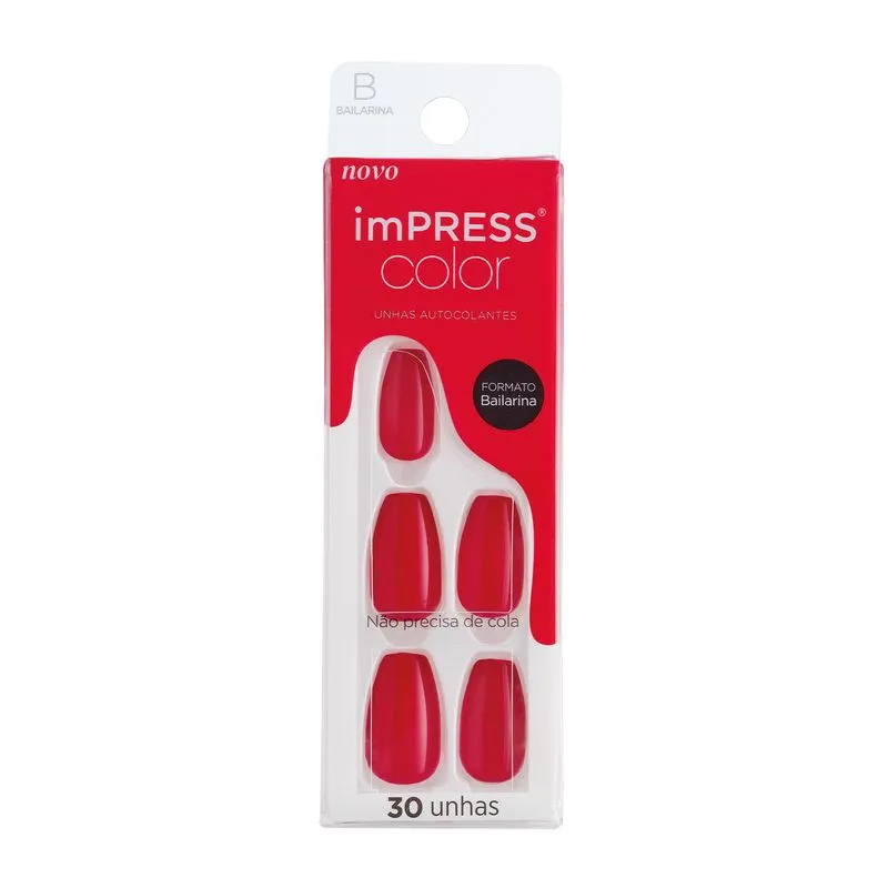 Unhas Impress Color Beet Snacks 30UN. REF.IMC17Y9B Kiss New York