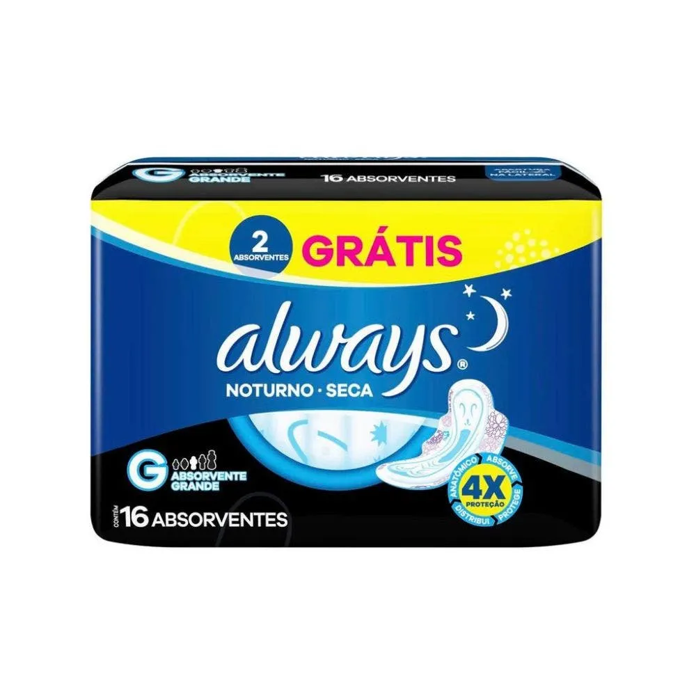 Absorvente Always com Abas Seca Noturno Lv16 Pg14