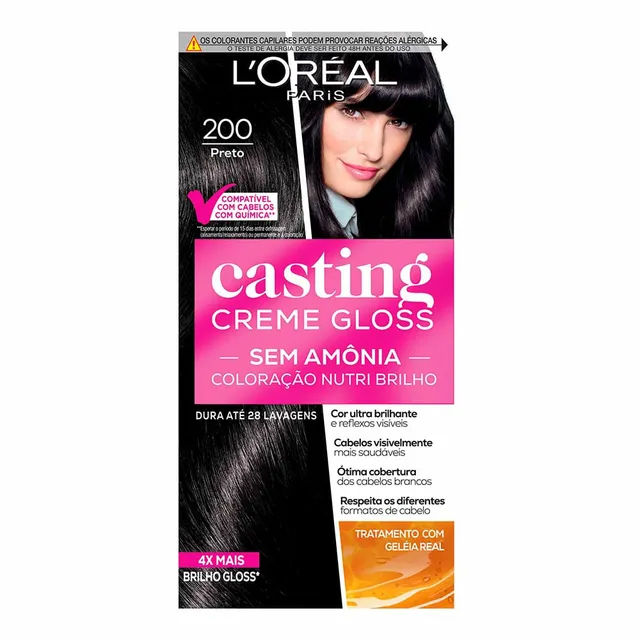 Loreal Coloração Casting Gloss 100 Preto Noite