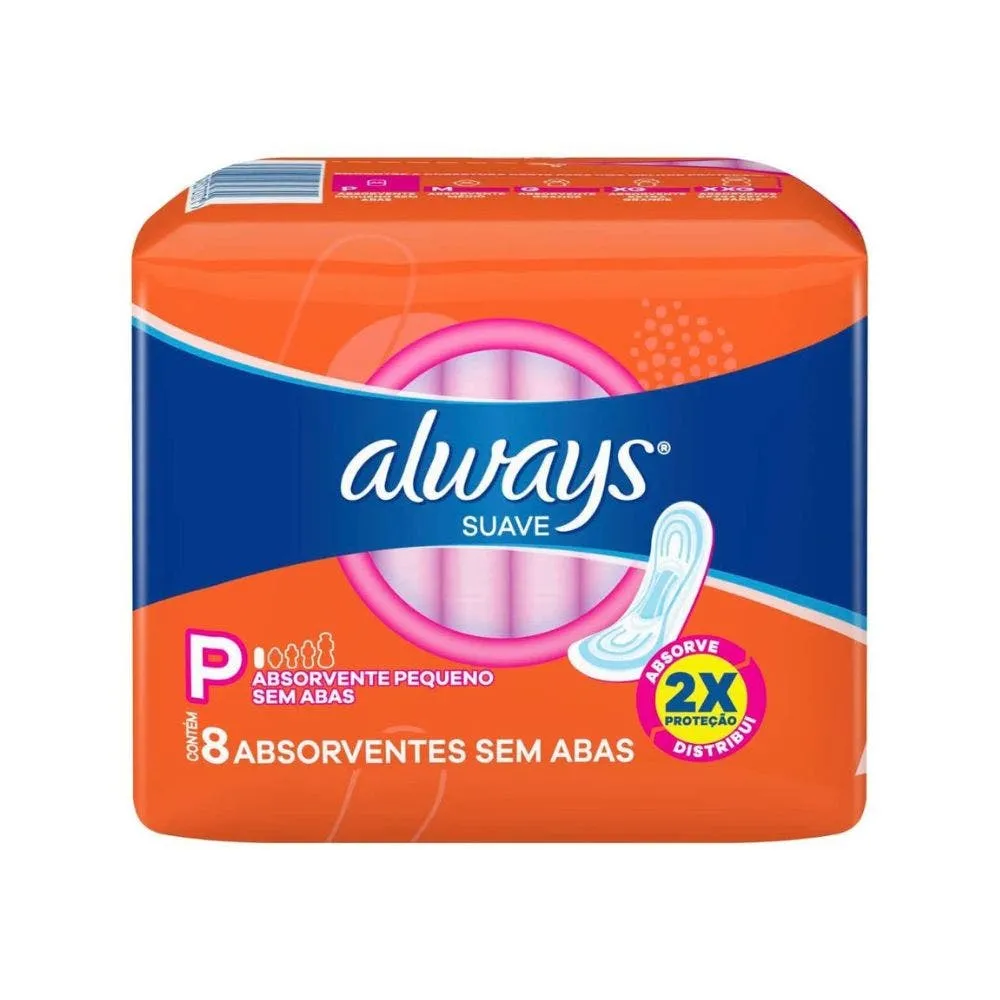 Absorvente Always Sem Abas Super Proteção Suave c/8un