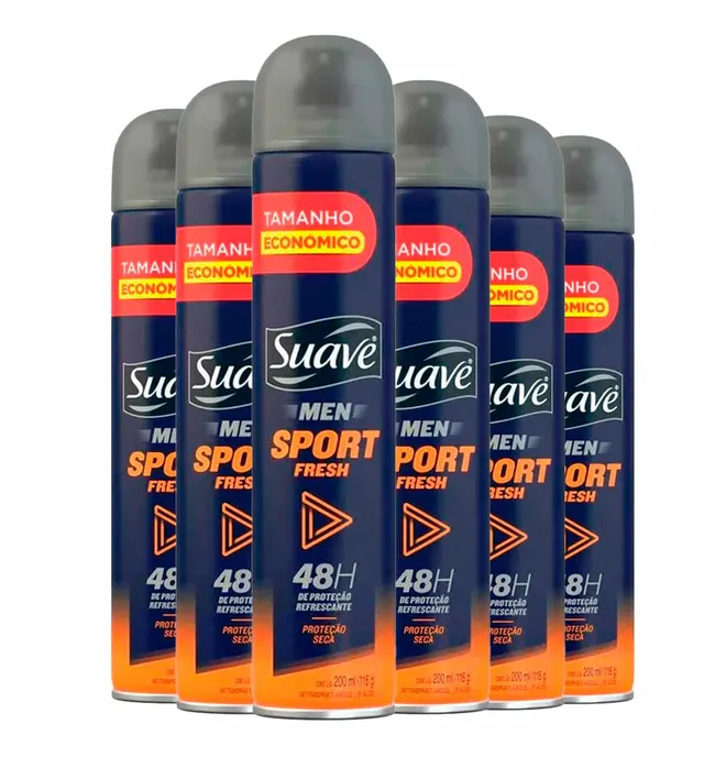 Kit c/6 Unidades de Desodorante Suave Aero Men Sport 200ml