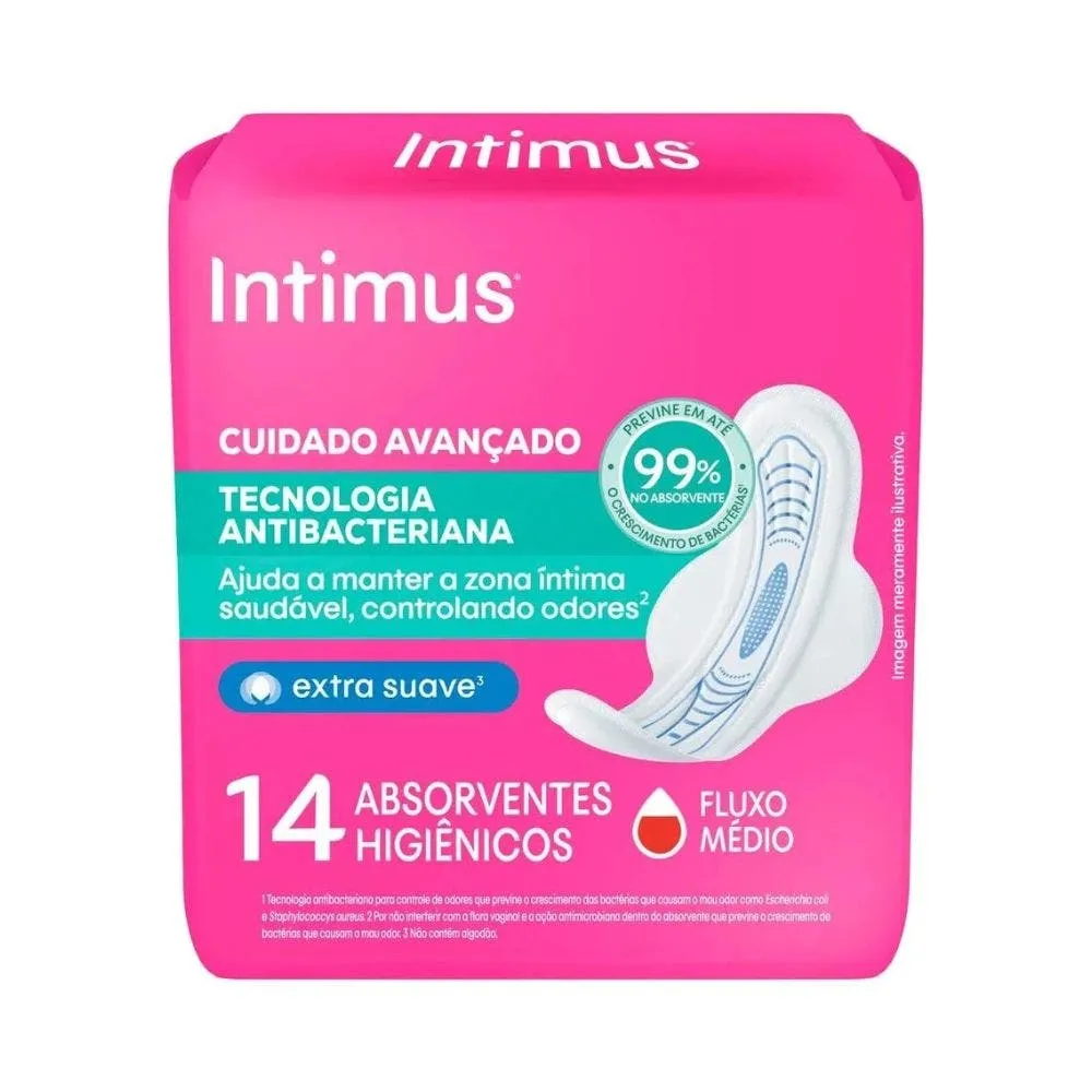 Absorvente Intimus Ultra Fino C/Abas Antibacteriano C/14
