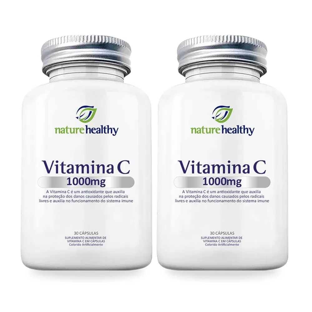 Kit com 2 unid Vitamina C 1000mg Nature Healthy c/30 cápsulas cada