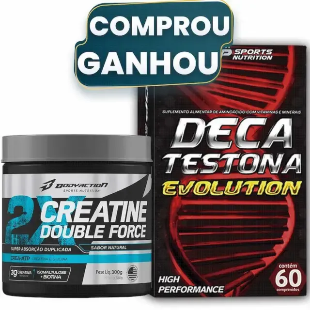 Creatina 3000Mg Com Glicina 300G + Deca Testona Evolution