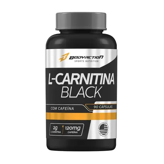 L-Carnitina Black 2G Cafeína 120Mg 90 Cápsulas Bodyaction