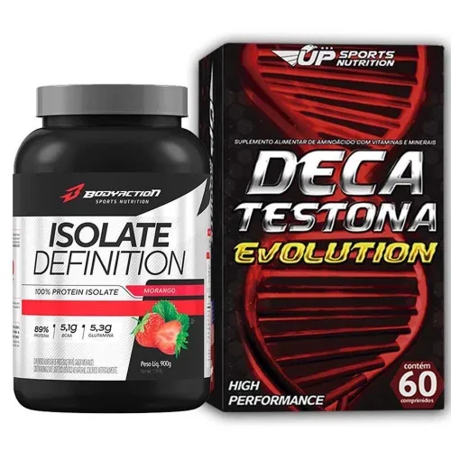Whey Protein Isolado 900G Sabor Morango + Deca Testona Evolution