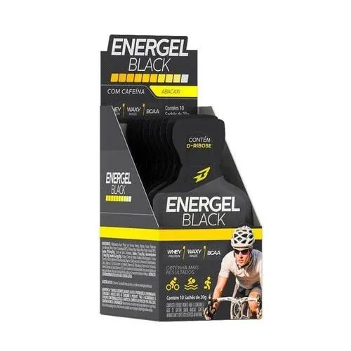 Gel Energel Black Cx 10 Sachês Bodyaction Sabor Abacaxi Com Hortela