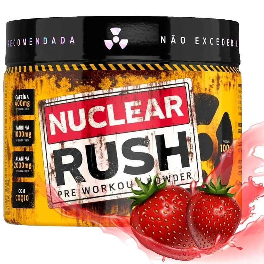 Pré Treino Power Nuclear Rush 100G Suplemento Bodyaction - Morango