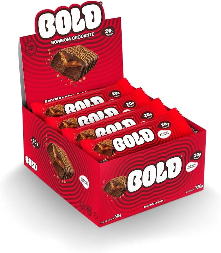Bold Bar Barra 20G Proteína Barrinha Bombom Crocante 12 Unid