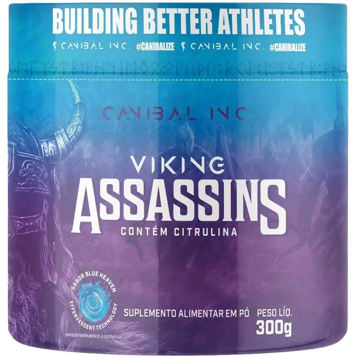 Pré Treino Viking Assassins 300G Citrulina Canibal Blue Heaven
