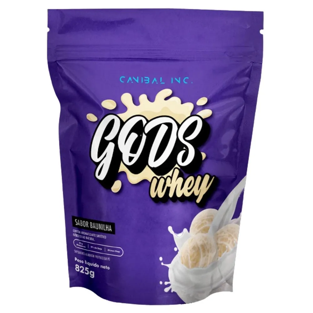 Whey Protein Concentrado Gods Whey 825G Canibal Baunilha