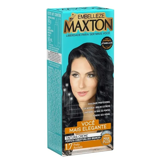 Coloração Maxton Kit Prático 1.7 Preto Azulado