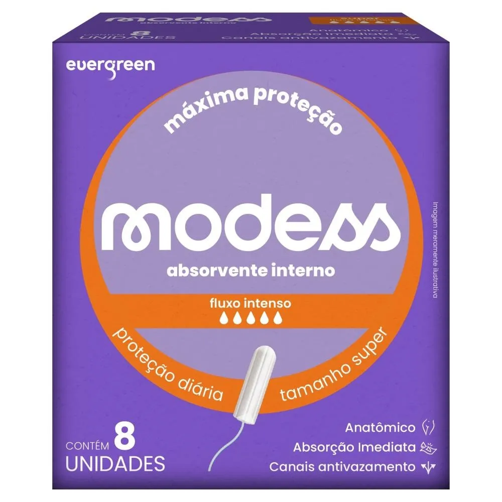 Absorvente Interno Modess Tamanho Super 8un
