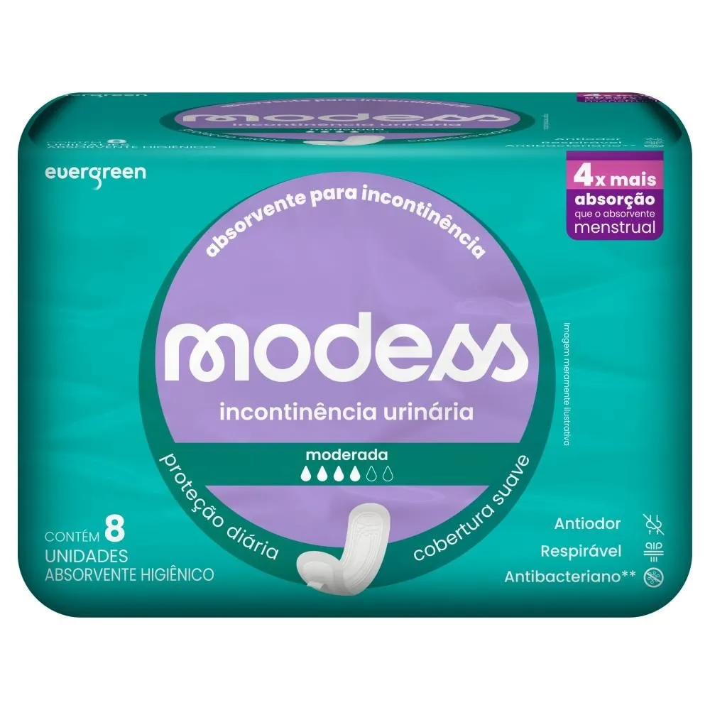 Absorvente Modess Incontinência Moderada 8un