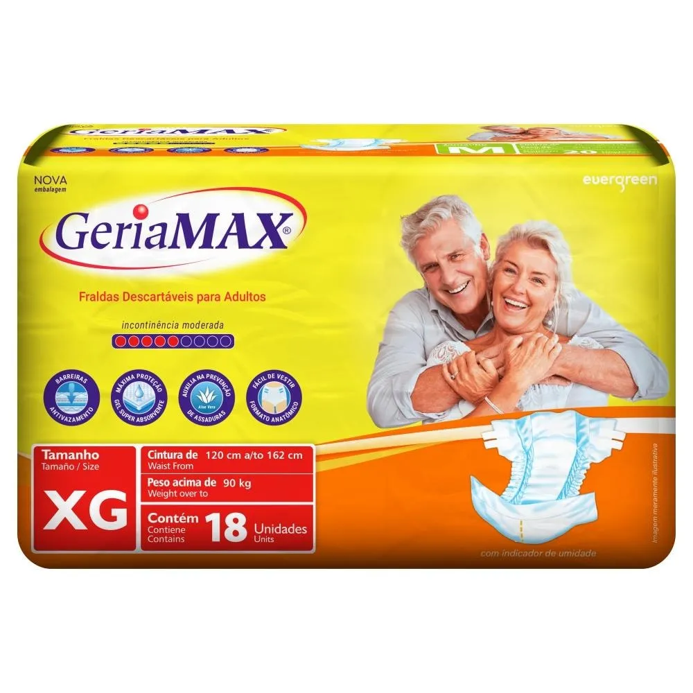 Fralda Geríatrica Geriamax XG com 18un Embalagem Econômica