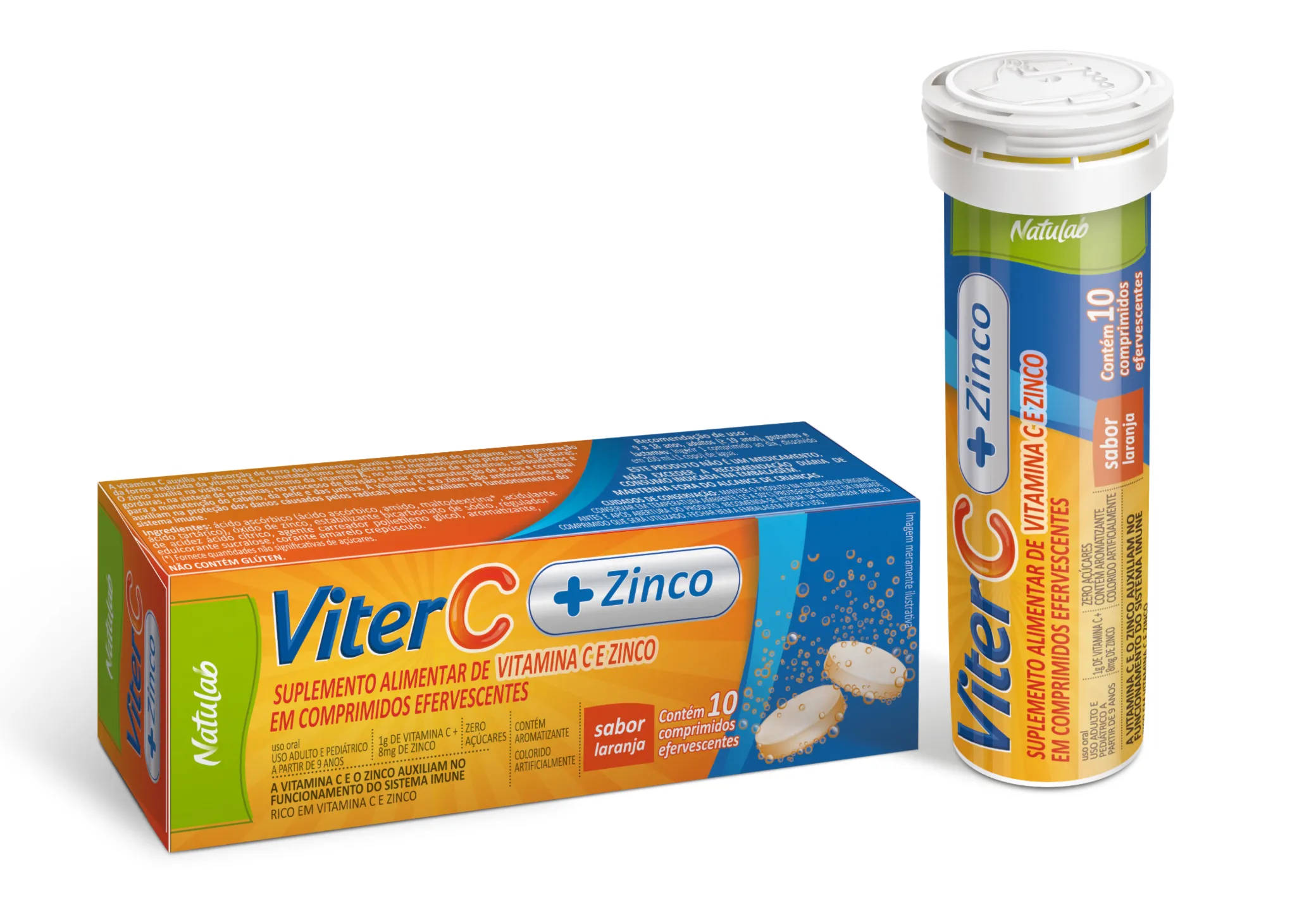 Viter C 1g + Zinco 10mg 10 Comprimidos Efervescentes