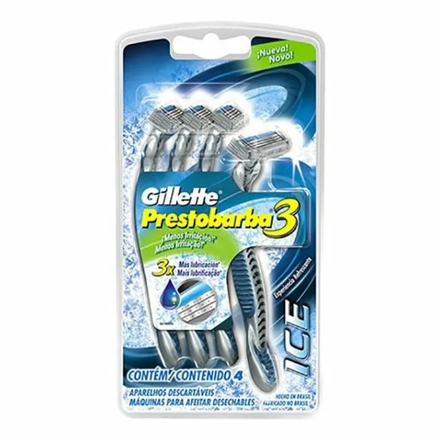 Aparelho De Barbear Gillette Prestobarba 3 Ice 4 Unidades