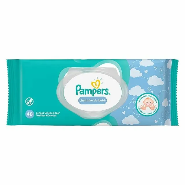 Toalhinhas Umedecidas Cheirinho De Bebê Pampers Simples 48 Unidades