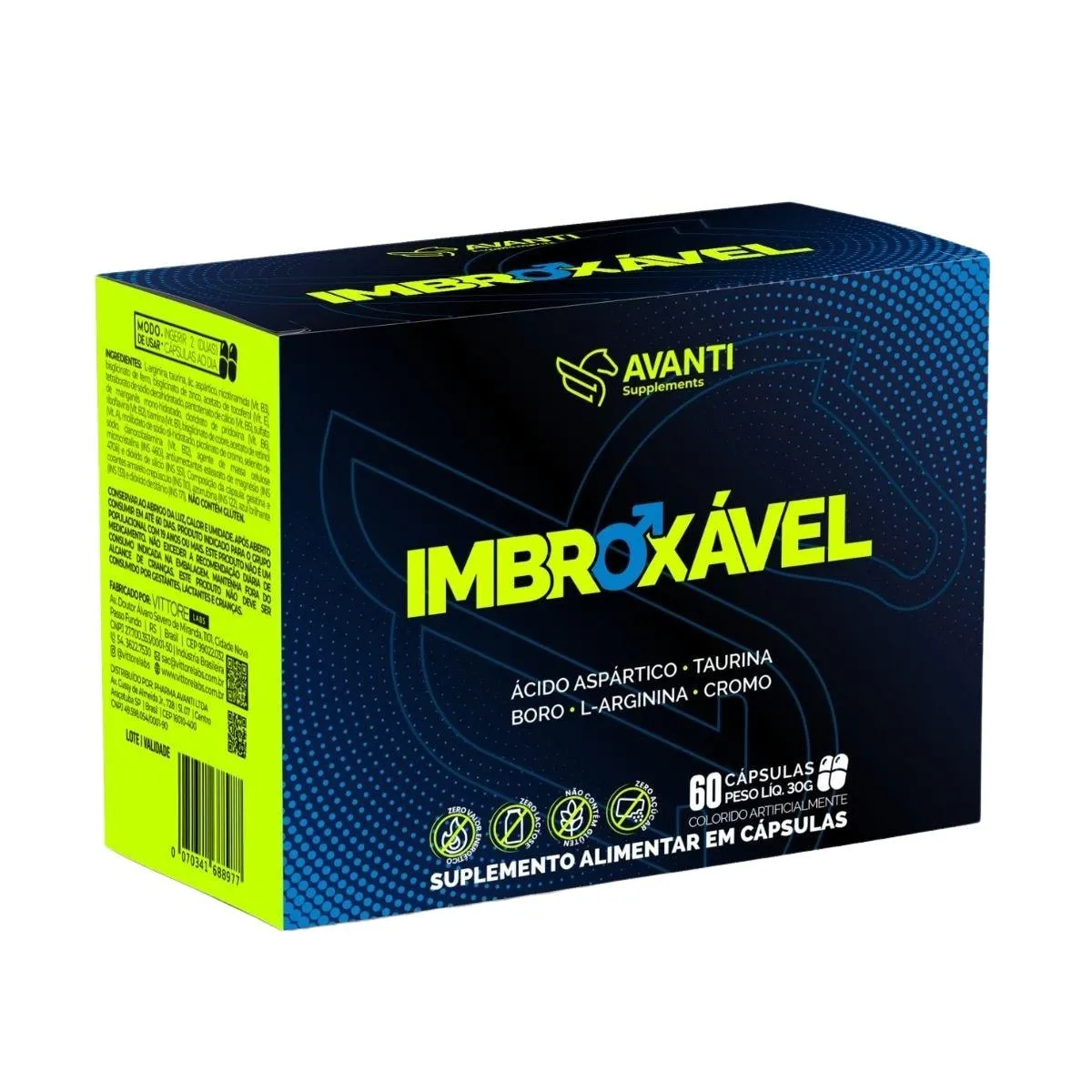 Imbroxável Multivitamínico Masculino 500mg 60 Cápsulas Avanti Supplements