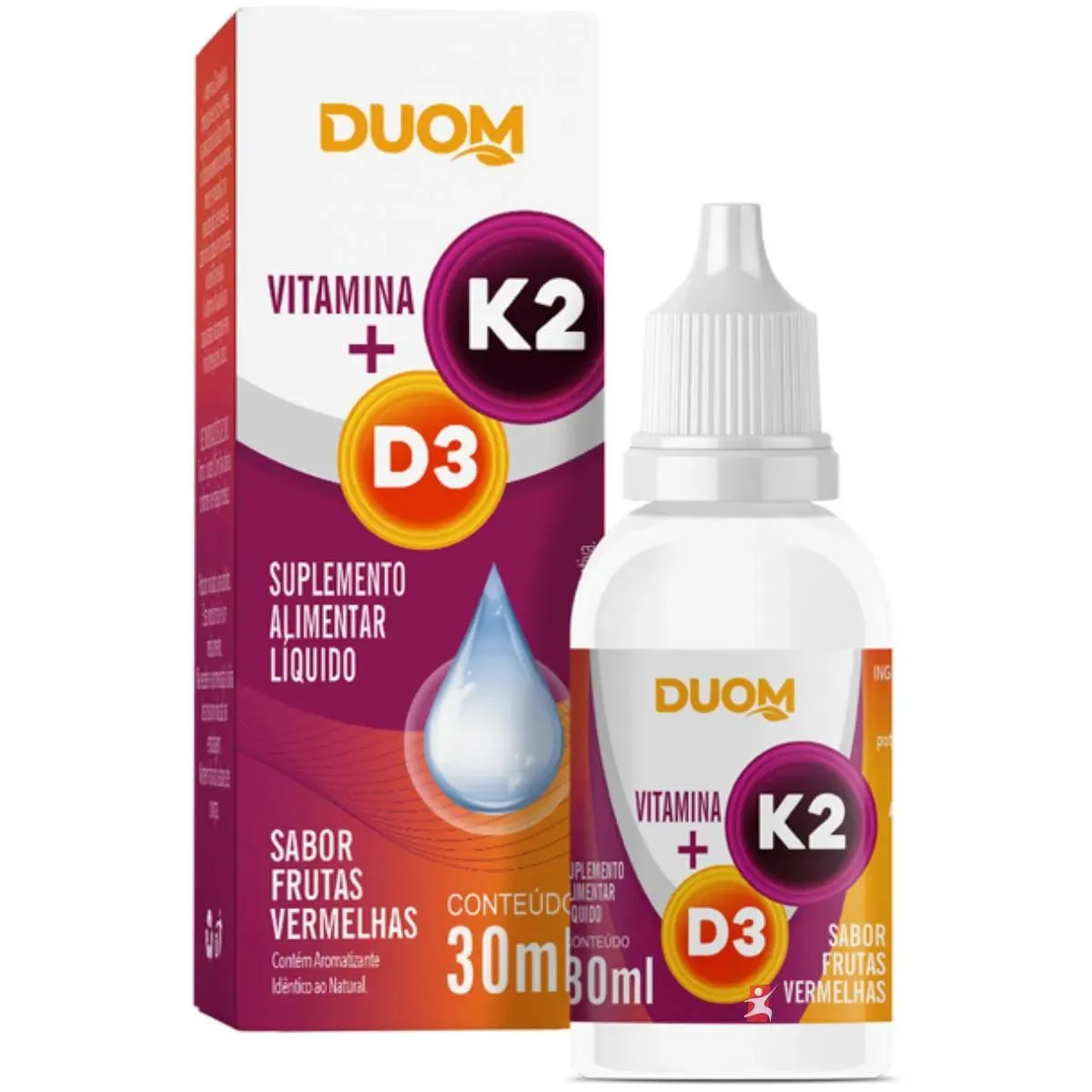 Vitamina D3 + K2 Em Gotas 30 Ml Frutas Vermelhas Duom