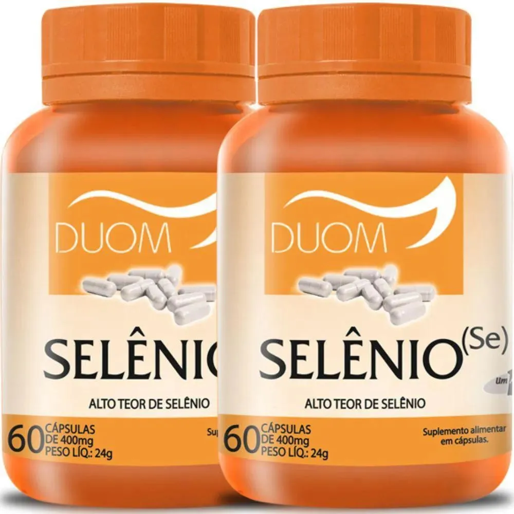 KIT 2 Selênio Quelato Apenas 1 Caps Ao Dia 60 Caps Cada Duom