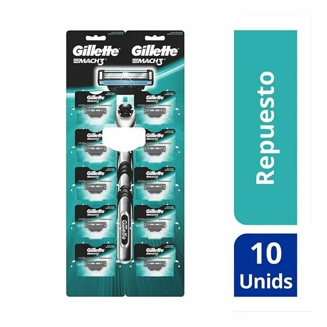 Carga Mach 3 Gillette Simples c/ 10 Unidades