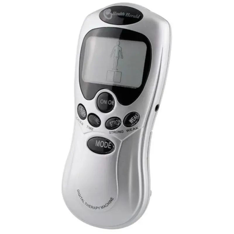 Massageador Elétrico Digital Para Dores Tensão Muscular 4 Eletrodos Fisioterapia Acupuntura