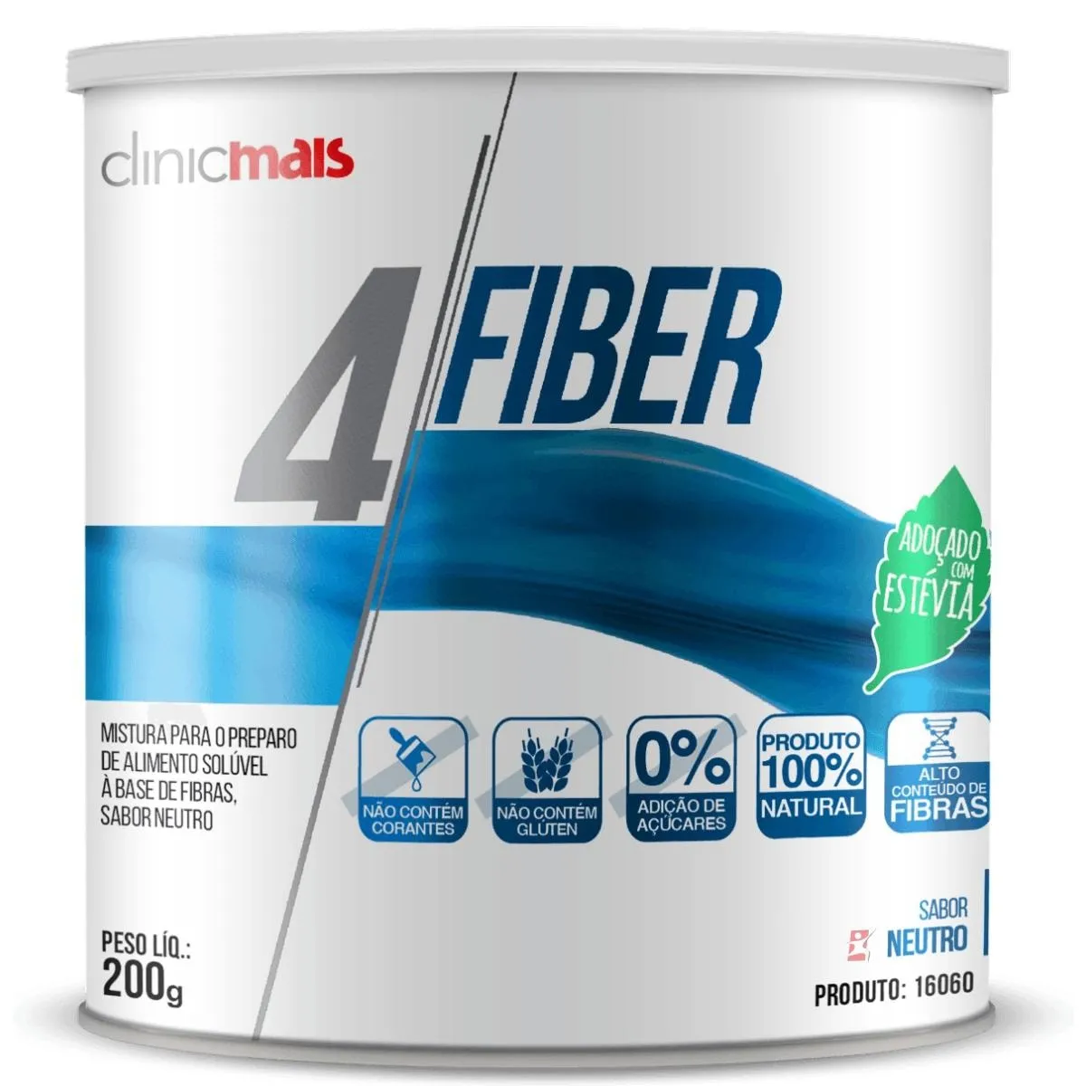 4 Fiber Composto De Fibras Regulador Intestinal Solúvel 200G Clinicmais