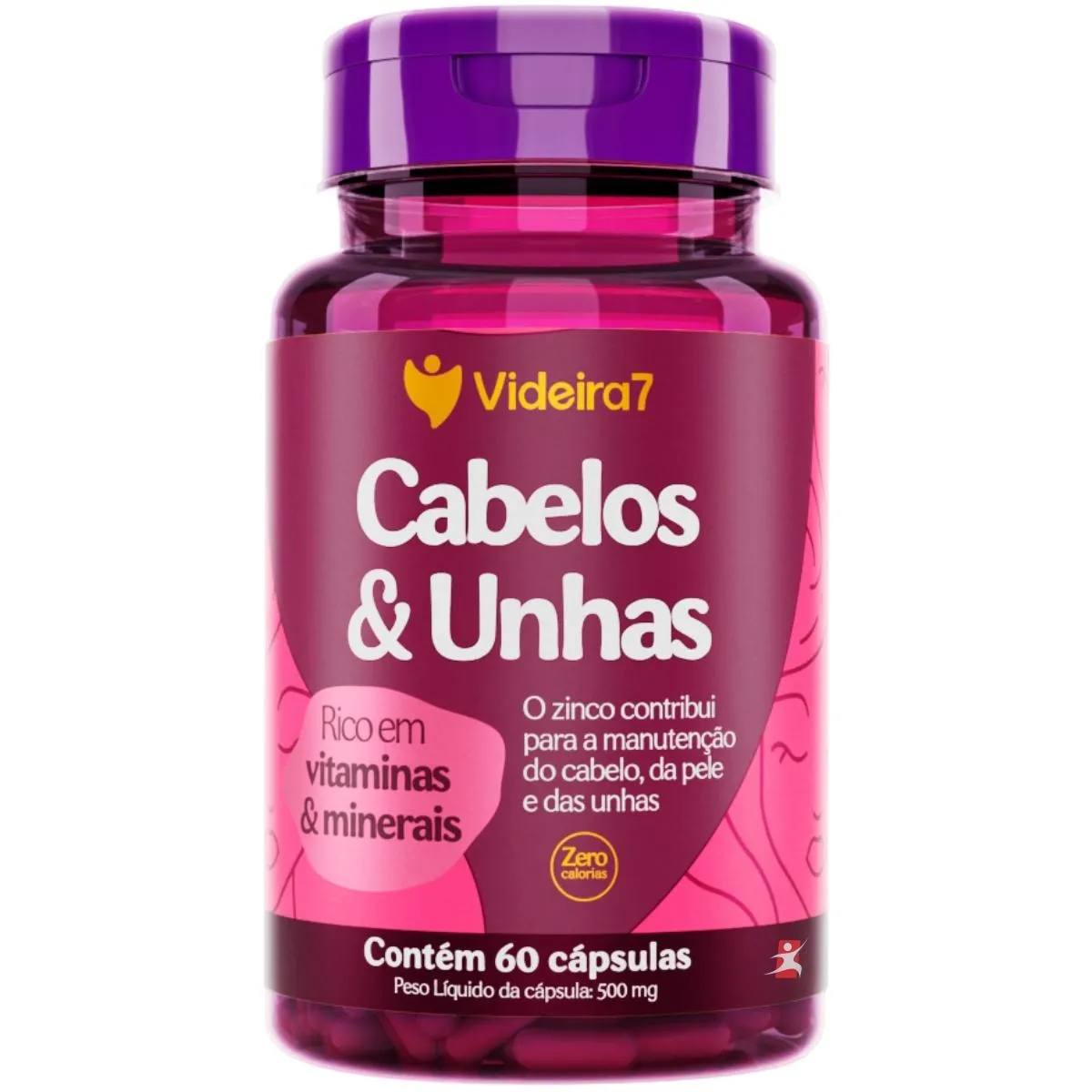 Cabelos E Unhas Rico Em Vitaminas E Minerais 60 Cápsulas Videira7